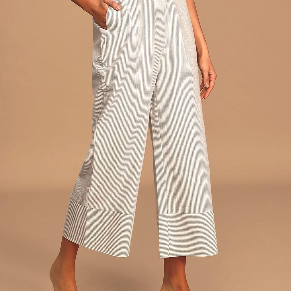 Lulu's Striped Button-Front Jumpsuit - Picture 2 of 16